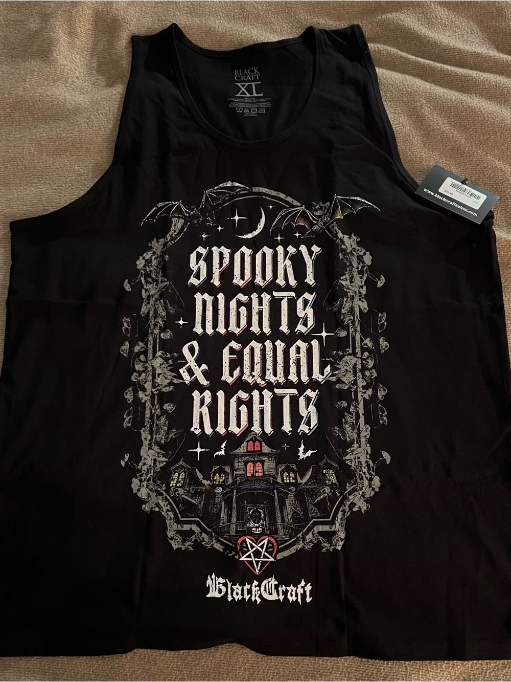 Blackcraft Cult Spooky Nights & Equal Rights Tank Top XL New With Tags NWT